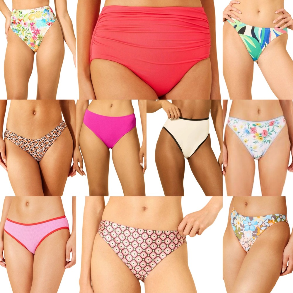 NWT 10Pc Women XS Bikini Bottoms Bundle Wild Fable Shade & Shore Swim Mix Lot